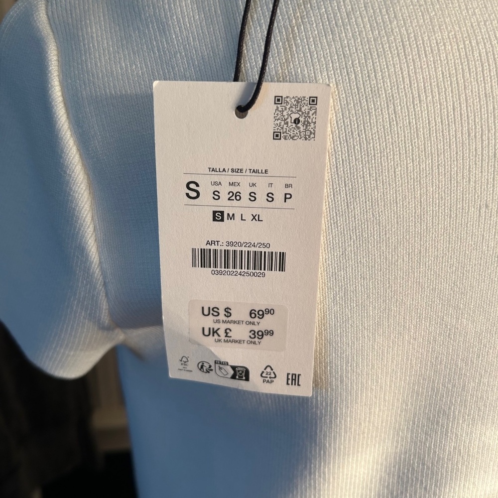 NWT Zara Embellished White Mini Dress Size Small